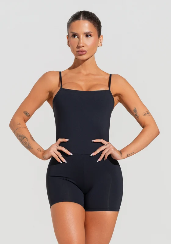 Macaquinho Fitness Feminino Com Alças Reguláveis Soul Dlk Preto PRETO / P