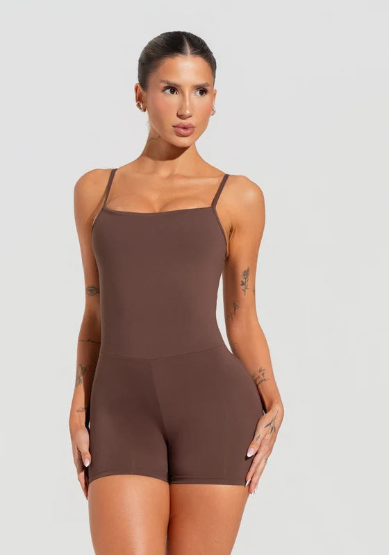 Macaquinho Fitness Feminino com Alças Reguláveis Soul Dlk Marrom MARROM / P