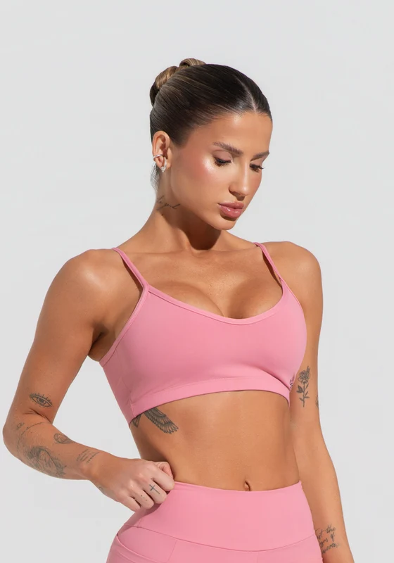 Top Fitness Feminino Com Alças Finas Reguláveis Soul Dlk Rosa ROSA / P