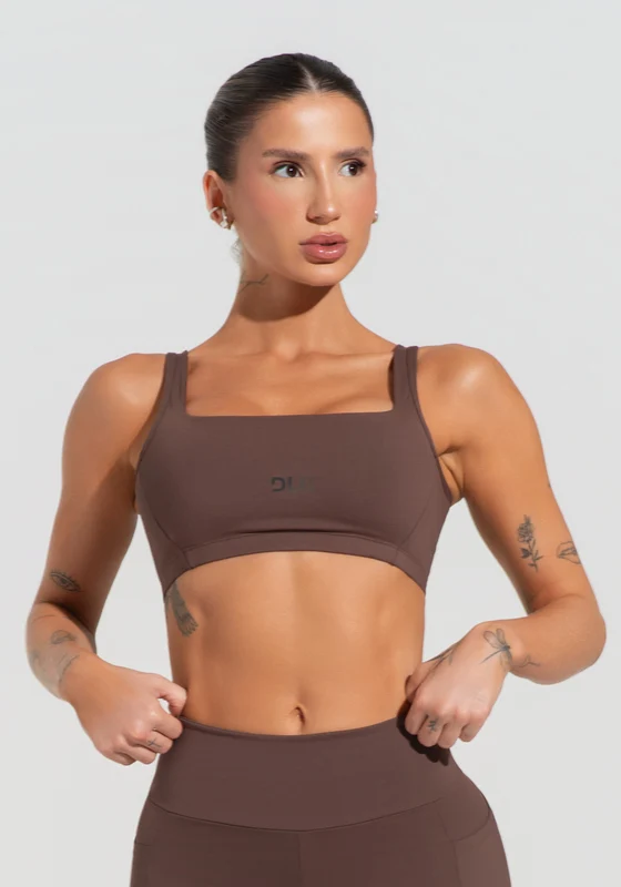 Top Fitness Feminino Com Alças Largas Reguláveis Soul Dlk Marrom MARROM / G