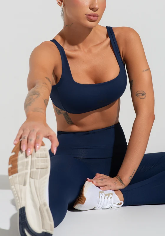Top Fitness Feminino Com Alças Largas Reguláveis Soul Dlk Azul Marinho AZUL MARINHO / G