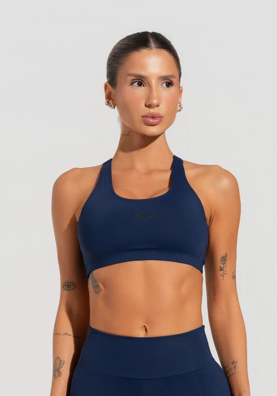 Top Fitness Feminino Com Alças Reguláveis Soul Dlk Azul Marinho AZUL MARINHO / GG