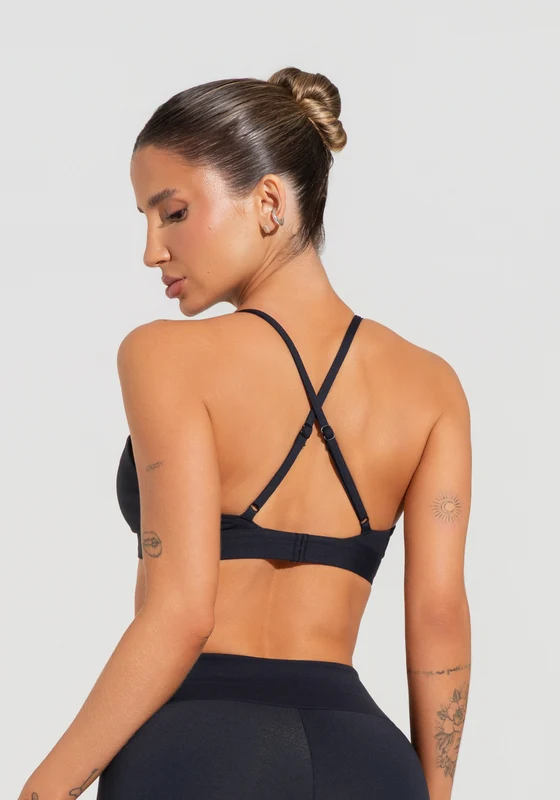 Top Fitness Feminino Triângulo Com Alças Reguláveis Soul Dlk Preto PRETO / M
