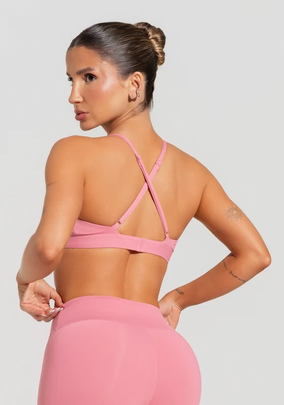 Top Fitness Feminino Triângulo Com Alças Reguláveis Soul Dlk Rosa ROSA / M