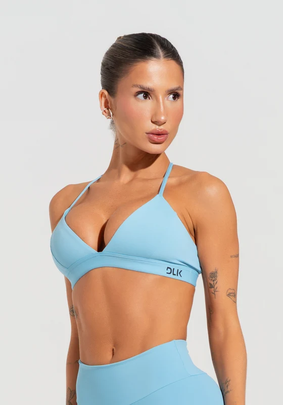 Top Fitness Feminino Triângulo Com Alças Reguláveis Soul Dlk Azul AZUL / P