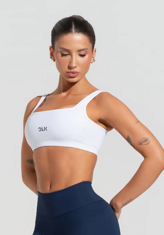 Top Fitness Feminino Com Alças Largas Reguláveis Soul Dlk Branco BRANCO / M
