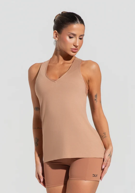 Camiseta Fitness Feminina Modelo Nadador Soul Dlk Caramelo NUDE / GG