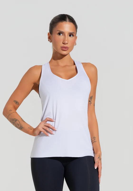 Camiseta Fitness Feminina Modelo Nadador Soul Dlk Branco BRANCO / G