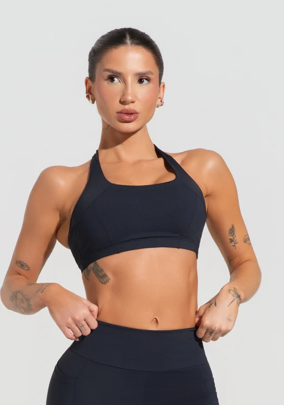 Top Fitness Feminino Modelo Nadador com Recortes Soul Dlk Preto PRETO / P