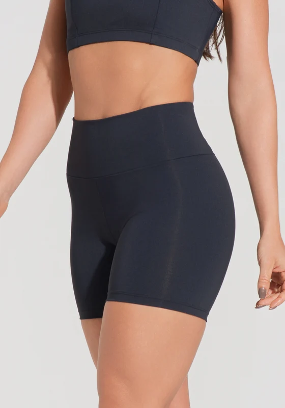 Short Fitness Feminino com Bolso No Cós Preto Básico Dlk PRETO / G