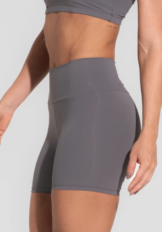 Short Fitness Feminino Com Bolso No Cós Cinza Básico Dlk CINZA / P