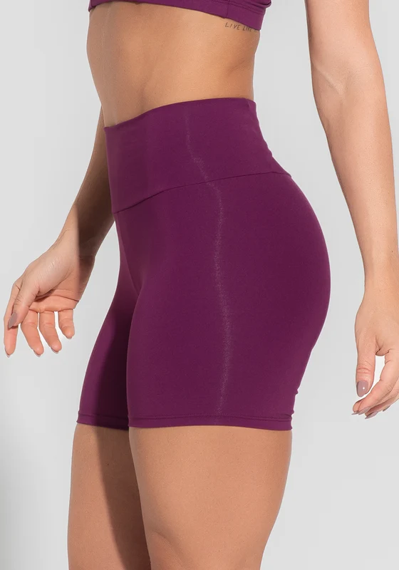Short Fitness Feminino Com Bolso No Cós Roxo Básico Dlk ROXO / P