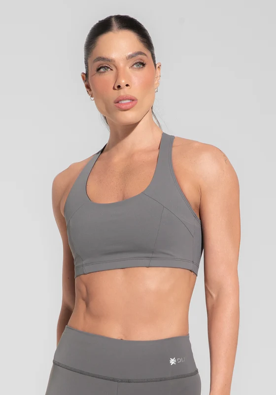 Top Fitness Feminino Modelo Nadador Cinza Básico Dlk CINZA / M