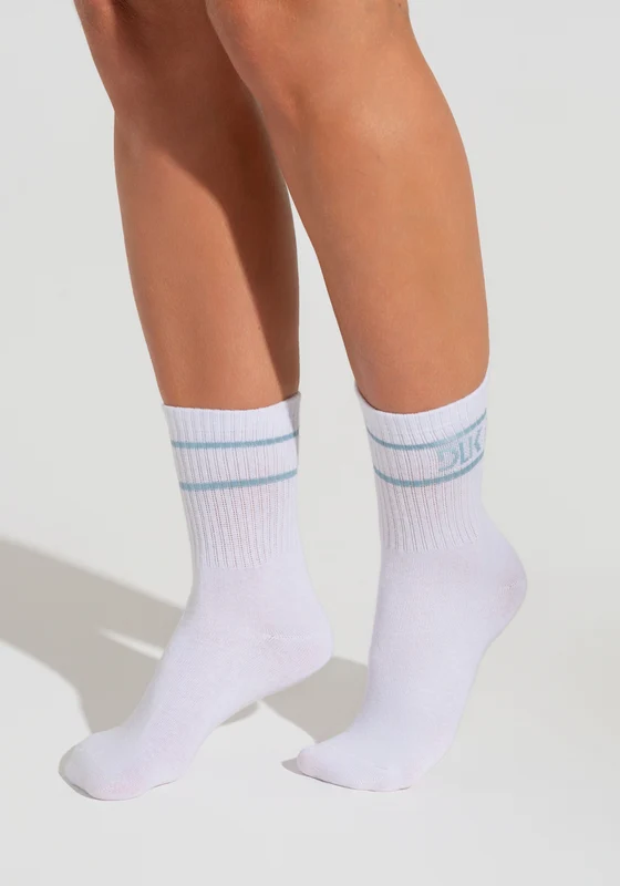 Meia Feminina Cano Médio Soul Dlk Branco Com Azul AZUL / U