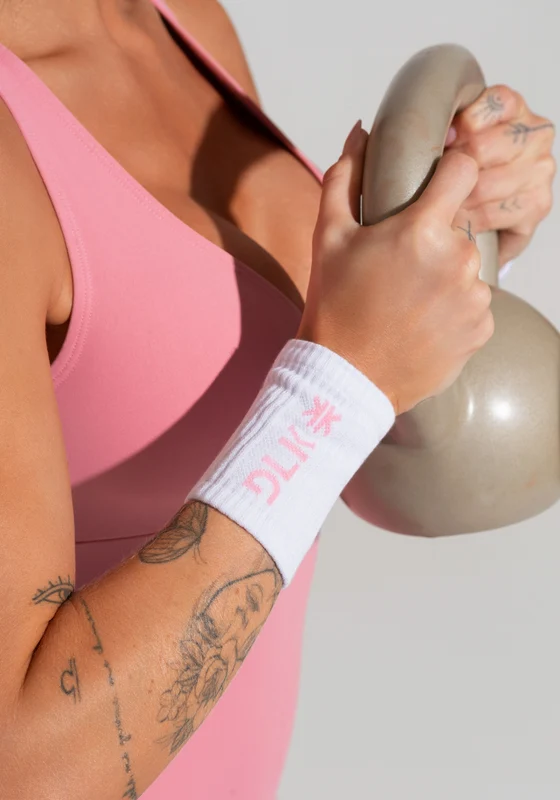 Munhequeira Fitness Dlk Branco Com Rosa ROSA / U