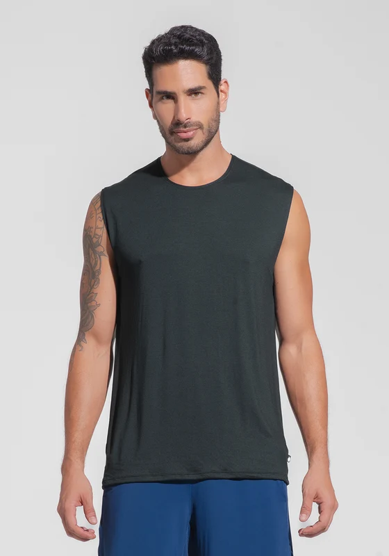 Regata Fitness Masculina Modal Dlk Preto PRETO / GG