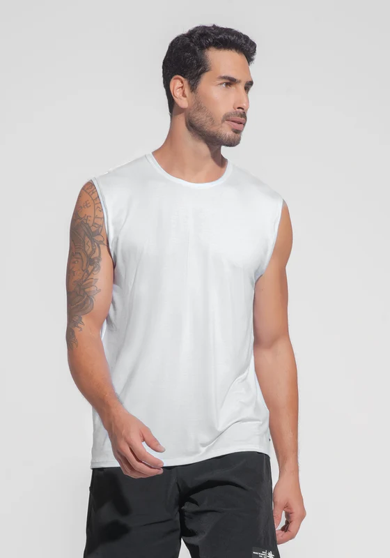 Regata Fitness Masculina Modal Dlk Branco BRANCO / GG