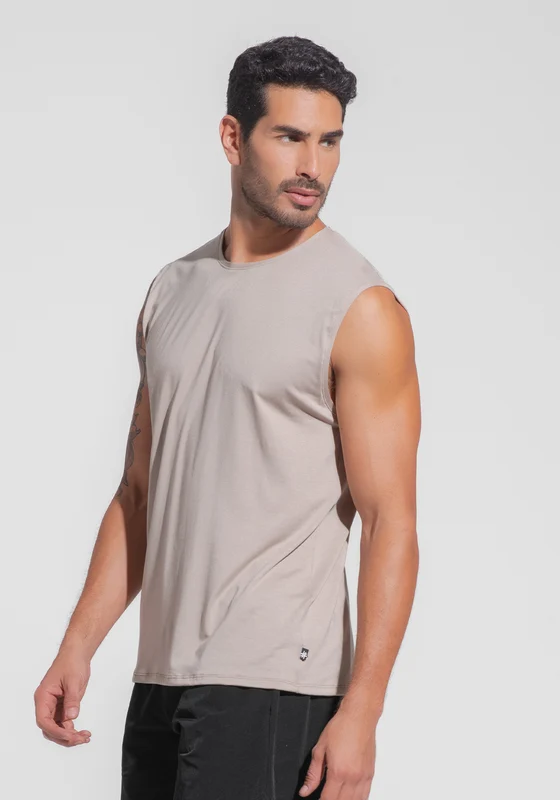 Regata Fitness Masculina Modal Dlk Areia NUDE / P