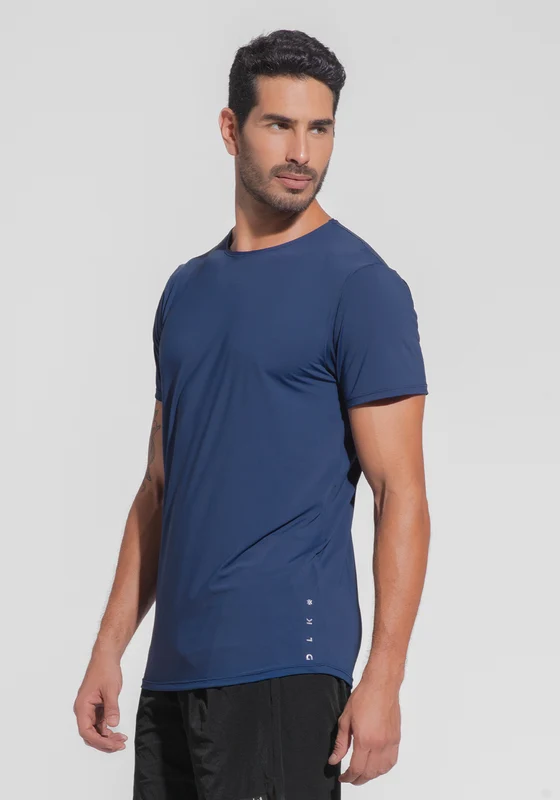 Camiseta Fitness Masculina Dry Fit Dlk Azul Marinho AZUL MARINHO / GG
