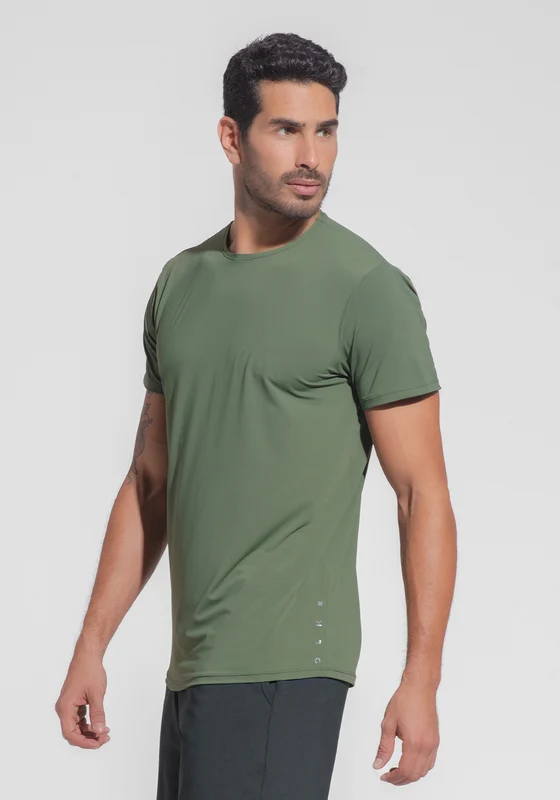 Camiseta Fitness Masculina Dry Fit Dlk Verde Militar VERDE / M