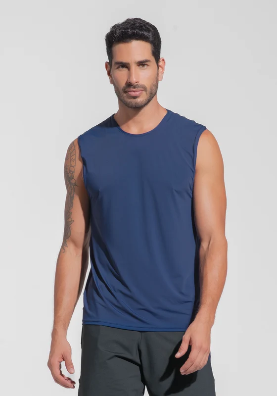 Regata Fitness Masculina Dry Fit Dlk Azul Marinho AZUL MARINHO / P