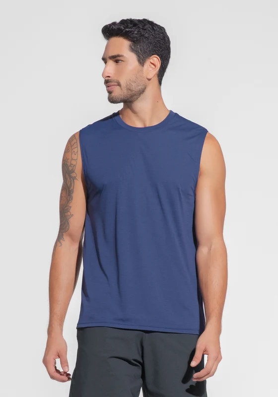 Regata Fitness Masculina Mescla Dlk Azul Marinho AZUL MARINHO / G