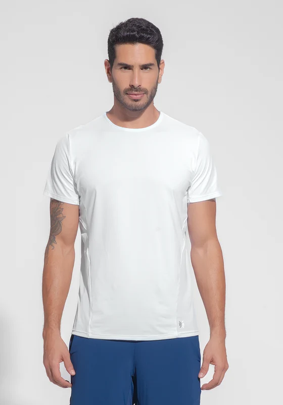 Camiseta Fitness Masculina Dry Fit com Recortes Laterais Dlk Branco BRANCO / GG