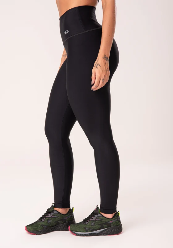 Legging Fitness Feminina Preta Cintura Alta Basic Dlk PRETO / G