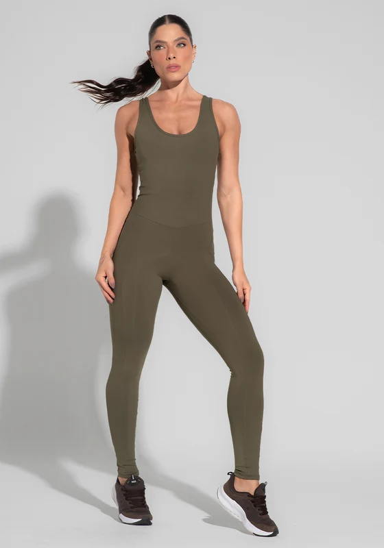 Macacão Fitness Feminino Verde Básico Dlk VERDE / GG