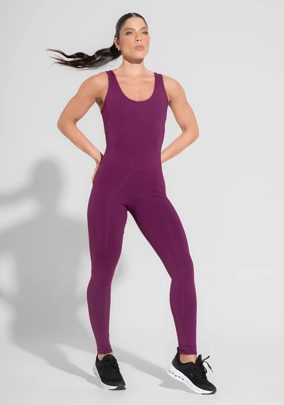 Macacão Fitness Feminino Roxo Básico Dlk ROXO / G