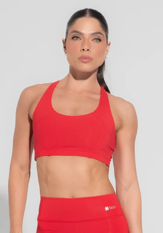 Top Fitness Feminino Modelo Nadador Vermelho Básico Dlk VERMELHO / P