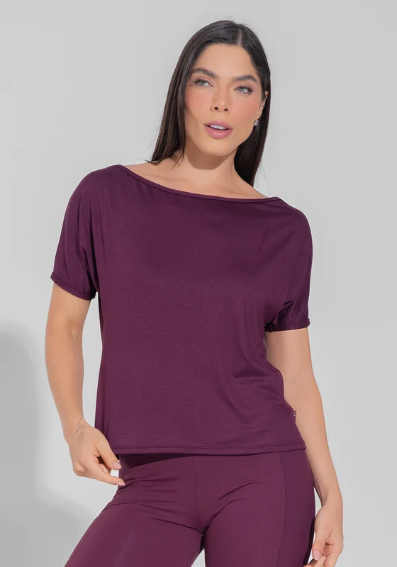 Blusa Feminina Decote Canoa Motion Lines Dlk Vinho VINHO / M
