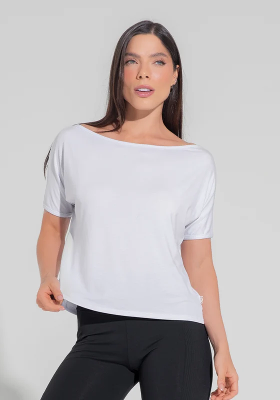 Blusa Feminina Decote Canoa Motion Lines Dlk Branco BRANCO / G