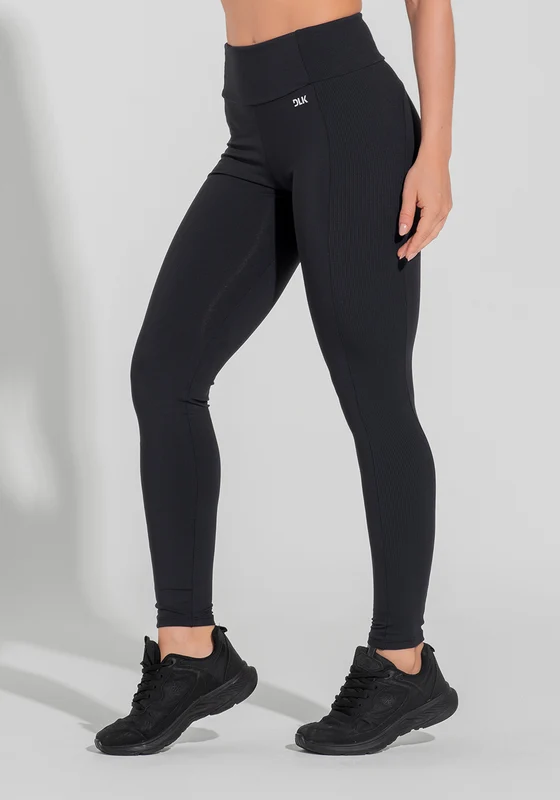 Legging Fitness Feminina Com Detalhe Canelado Motion Lines Dlk Preto PRETO / G