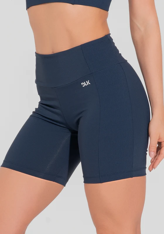 Bermuda Fitness Feminina Com Bolso No Cós E Detalhe Canelado Motion Lines Dlk Azul Marinho AZUL MARINHO / G
