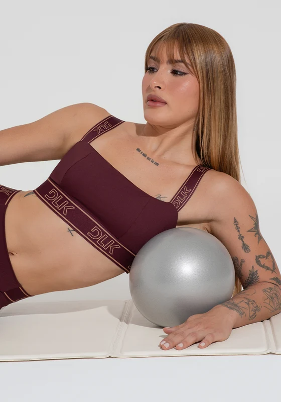 Top Fitness Feminino Com Bojo E Alças De Elástico Activity Dlk Vinho VINHO / M