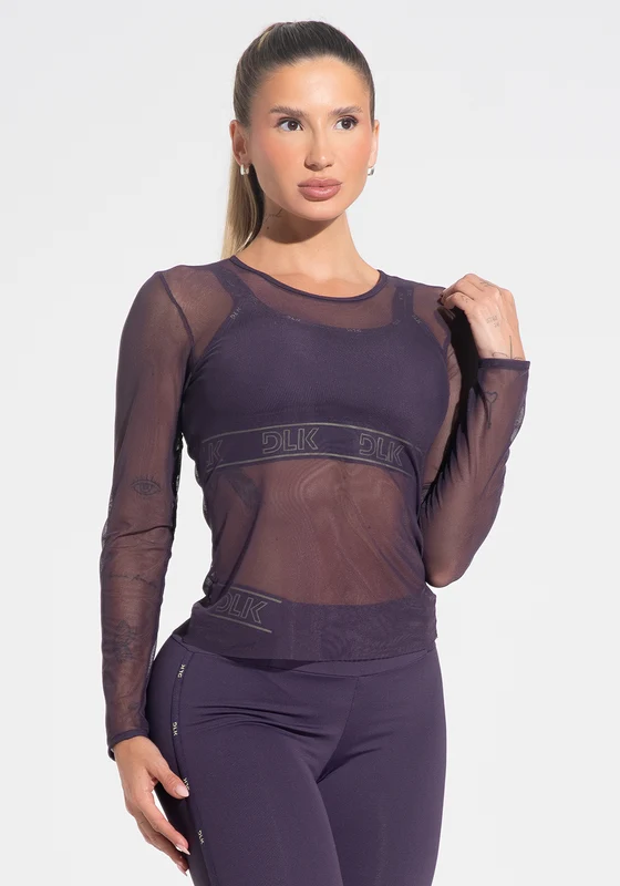 Blusa Feminina De Tule Com Manga Longa Activity Dlk Roxo ROXO / M