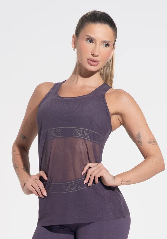 Camiseta Fitness Feminina De Tule Activity Dlk Roxo ROXO / GG