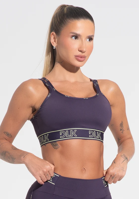 Top Fitness Feminino com Bojo e Alças Duplas de Elástico Activity Dlk Roxo ROXO / G