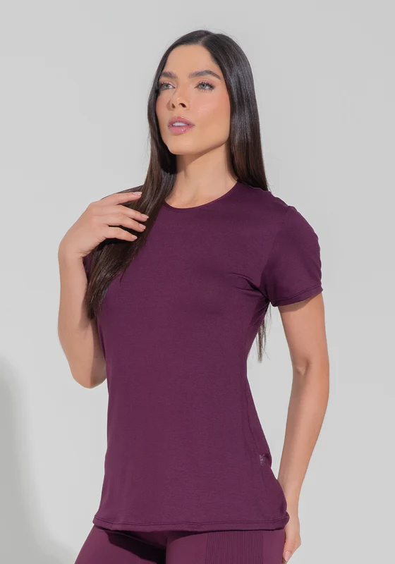 Blusa Fitness Feminina Alongada Motion Lines Dlk Vinho VINHO / GG