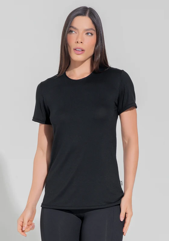 Blusa Fitness Feminina Alongada Motion Lines Dlk Preto PRETO / M