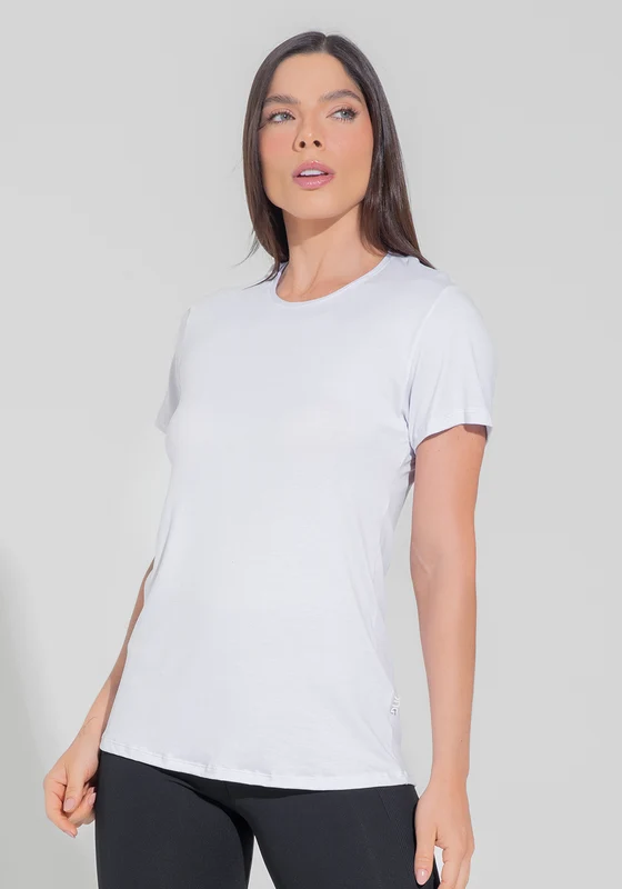 Blusa Fitness Feminina Alongada Motion Lines Dlk Branco BRANCO / G