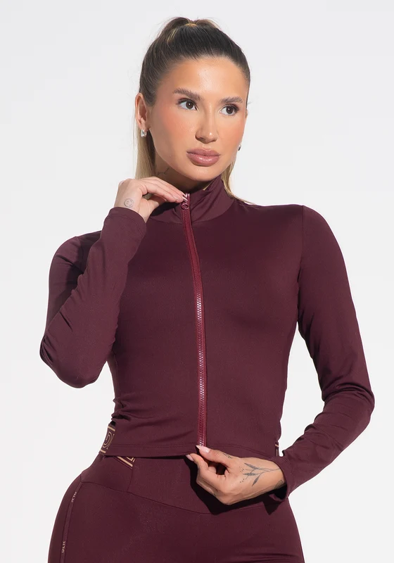 Casaco Fitness Feminino Com Elástico Activity Dlk Vinho VINHO / M