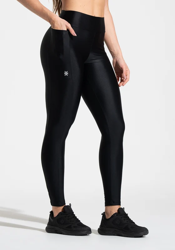 Legging Fitness Feminina com Bolsos Lume Dlk Preto PRETO / G