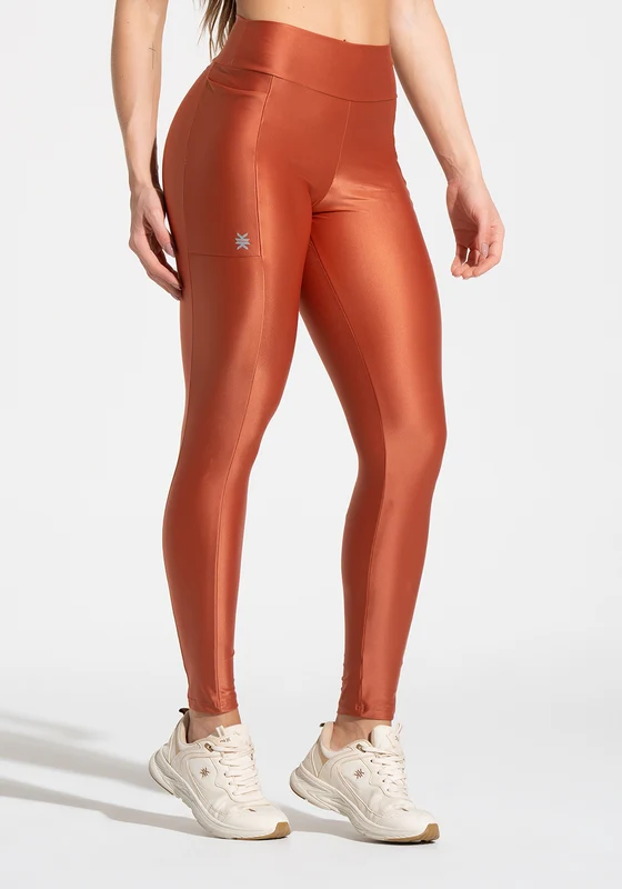 Legging Fitness Feminina com Bolsos Lume Dlk Terracota LARANJA / M