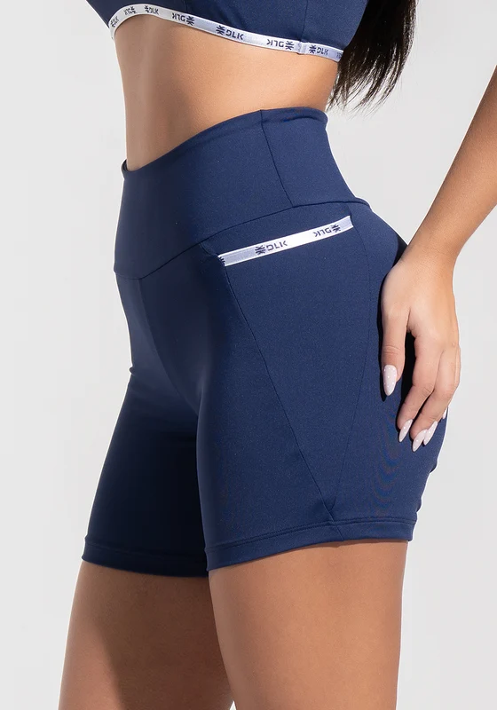 Short Fitness Feminino com Bolsos e Elástico Athletic Dlk Azul Marinho AZUL MARINHO / GG