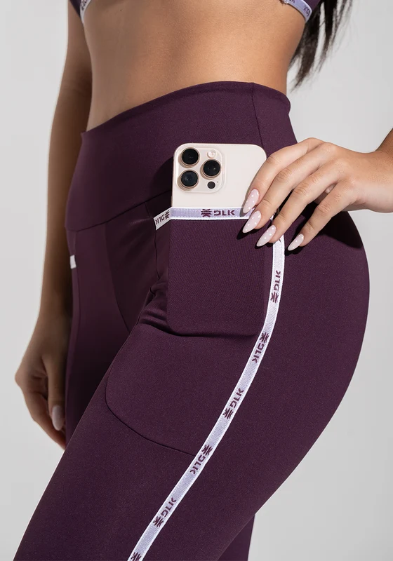Legging Fitness Feminina com Bolsos e Elástico Athletic Dlk Roxo ROXO / G