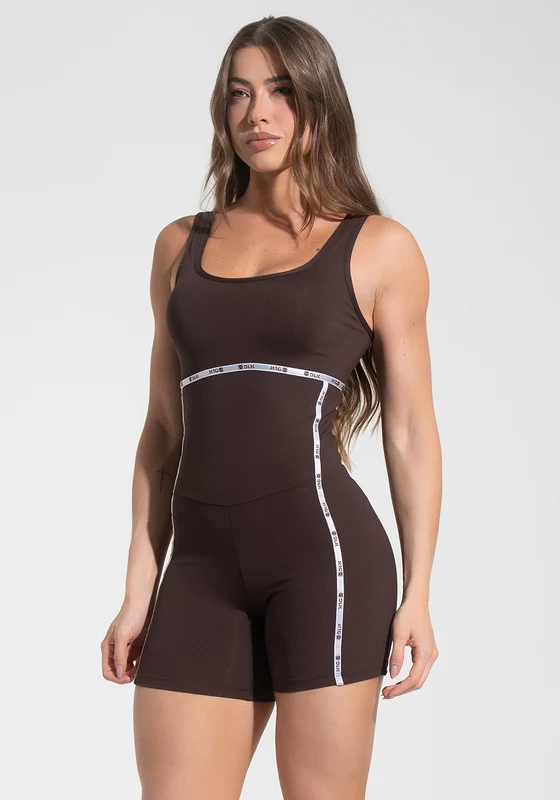 Macaquinho Fitness Feminino com Elástico Athletic Dlk Marrom MARROM / M