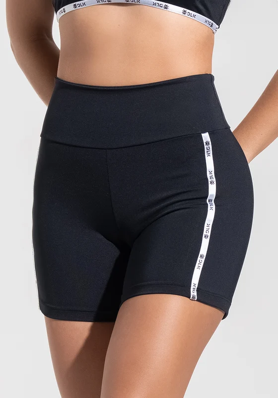 Short Fitness Feminino com Elástico Lateral Athletic Dlk Preto PRETO / G