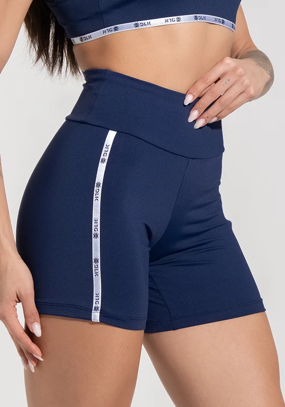 Short Fitness Feminino com Elástico Lateral Athletic Dlk Azul Marinho AZUL MARINHO / P